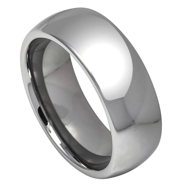 8mm Men's Tungsten Wedding Band – Classic High Polish Domed Comfort Fit Ring
