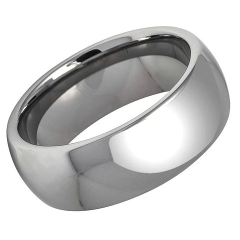 8mm Men's Tungsten Wedding Band – Classic High Polish Domed Comfort Fit Ring