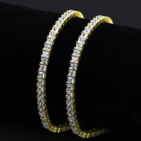 5MM Gold Plated CZ Tennis Chain Necklace – Luxury Iced Out Sterling Silver Style Chain