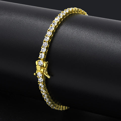4mm CZ Tennis Bracelet in Gold Plated 925 Silver