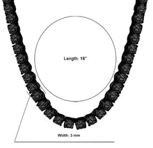 3MM Black CZ Tennis Choker Chain – Iced Out Black Plated Cubic Zirconia Necklace for Men & Women