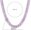 Pink CZ 3MM 925 Sterling Silver Tennis Chain Necklace – Luxury Iced Out Chain for Women