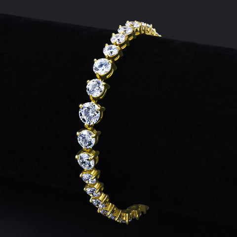 Graduated CZ Tennis Bracelet in Gold Plated 925 Silver