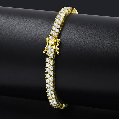 3mm CZ Tennis Bracelet in Gold Plated 925 Silver