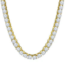 Radiosus 3mm Moissanite Tennis Chain Gold Plated 925 Silver – Slim Iced Out VVS Diamond Cut Hip Hop Necklace