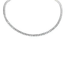 5MM Sterling Silver CZ Tennis Chain Necklace – Iced Out Square Cut Luxury Chain