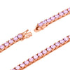 3MM Rose Gold CZ Tennis Choker Chain – Iced Out Cubic Zirconia Necklace for Men & Women