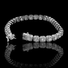 Seer 6mm Moissanite Halo Tennis Bracelet 925 Sterling Silver VVS Cluster Chain