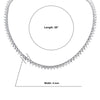 Radiosus 4mm Moissanite Tennis Chain 925 Sterling Silver – 20" Iced Out VVS Diamond Cut Hip Hop Necklace