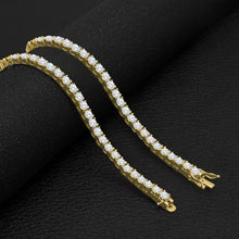 Radiosus 4mm Moissanite Tennis Chain Yellow Gold Over Silver – Iced Out Diamond Cut VVS Lab Diamond Necklace