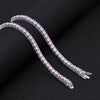 Pink CZ 3MM 925 Sterling Silver Tennis Chain Necklace – Luxury Iced Out Chain for Women