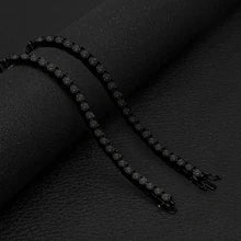 3MM Black CZ Tennis Choker Chain – Iced Out Black Plated Cubic Zirconia Necklace for Men & Women