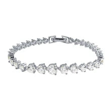 925 Sterling Silver Graduated Tennis Bracelet – Statement Moissanite White Gold Plated Ice Chain