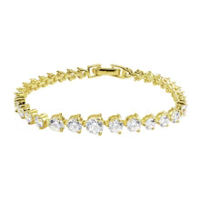 Graduated CZ Tennis Bracelet in Gold Plated 925 Silver