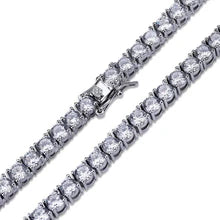 Luxury 4MM 925 Sterling Silver Tennis Chain Necklace – Iced Out CZ Diamond Link Chain for Men & Women