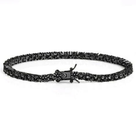 4mm Black Moissanite Tennis Bracelet 925 Sterling Silver Iced Out Chain