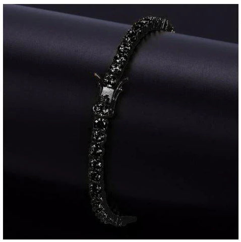 3mm Black Moissanite Tennis Bracelet 925 Sterling Silver Iced Out Chain
