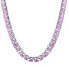 Pink CZ 3MM 925 Sterling Silver Tennis Chain Necklace – Luxury Iced Out Chain for Women