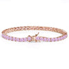 SPARKLE 3mm Pink CZ Tennis Bracelet in 925 Silver – Rose Gold