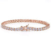 3mm Rose Gold Moissanite Tennis Bracelet 925 Sterling Silver Iced Out Chain