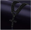 4MM CZ Tennis Chain & Cross Pendant Bundle – Iced Out White Gold Necklace Set for Men
