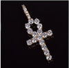 3MM CZ Tennis Chain & Ankh Cross Pendant Bundle – Iced Out White Gold Necklace Set for Men & Women