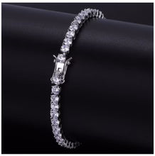 Luxury 4MM White Gold Iced Out CZ Tennis Bracelet – Round Cut Hip Hop Bracelet for Men & Women