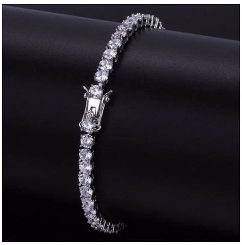 Radiosus 4mm Moissanite Tennis Bracelet 925 Sterling Silver VVS Diamond Chain