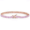 Rose Gold Pink CZ Tennis Bracelet – 3MM Iced Out Luxury Bracelet for Women & Men