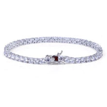 925 Sterling Silver Tennis Bracelet – 4mm White Gold Plated Moissanite Diamond Ice Chain