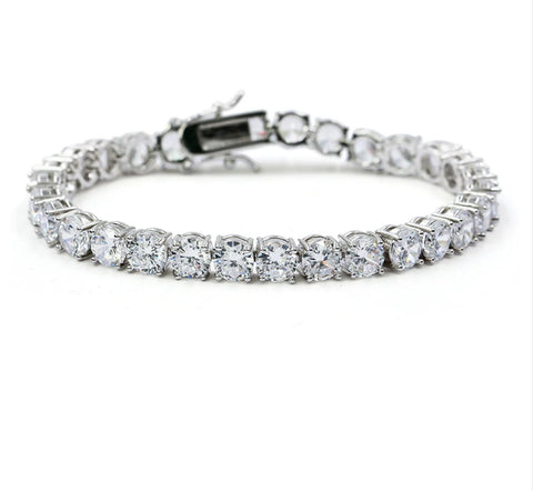 Silver 3MM CZ Tennis Bracelet – Iced Out Cubic Zirconia Luxury Bracelet for Men & Women