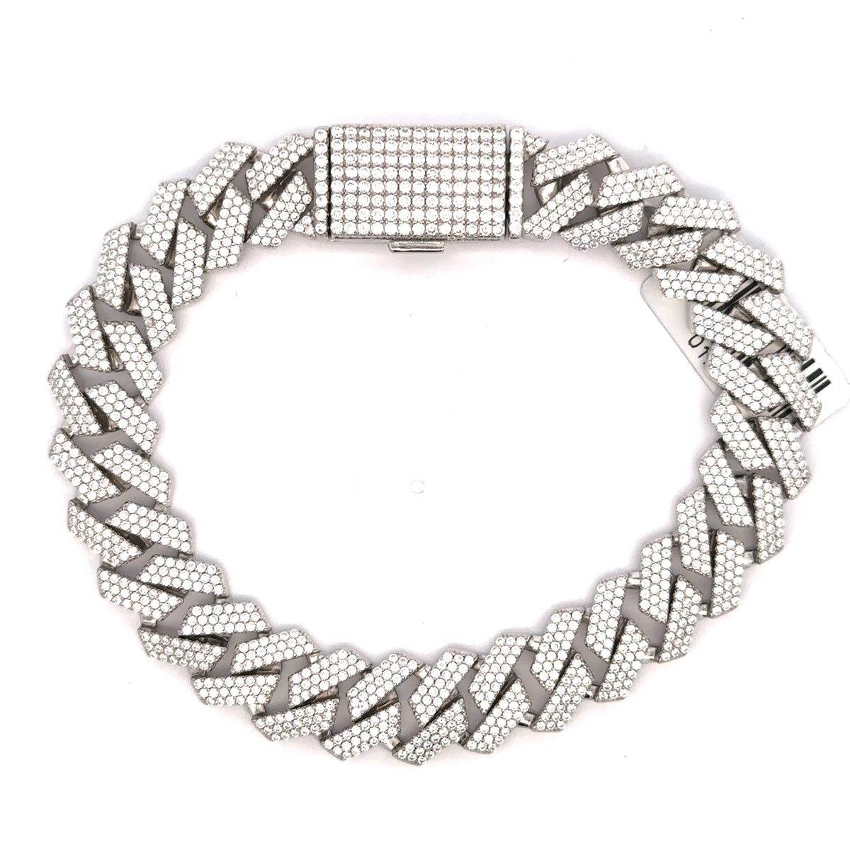 Palatial 12mm Baguette Moissanite Miami Cuban Link Bracelet 925 Sterling Silver VVS
