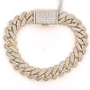 Palatial 12mm Moissanite Miami Cuban Link Bracelet Gold Plated Silver – Iced Out VVS Lab Diamond Luxury Wristwear