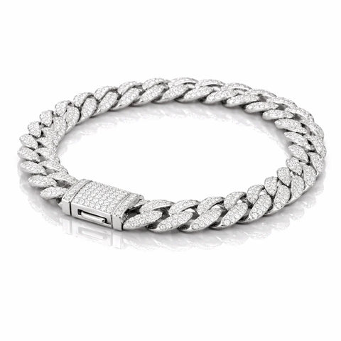 Moneyed 12mm Moissanite Miami Cuban Link Bracelet 925 Sterling Silver VVS Iced Out