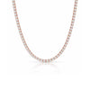 3mm Round Cut Moissanite Tennis Chain Necklace • Solid 925 Sterling Silver Rose Gold Finish