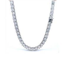 Mira 5mm VVS Moissanite Diamond Tennis Necklace - Solid 925 Sterling Silver Plated Chain