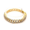 Wizard 8mm Two-Tone Moissanite Miami Cuban Link Bracelet Gold Plated 925 Silver VVS