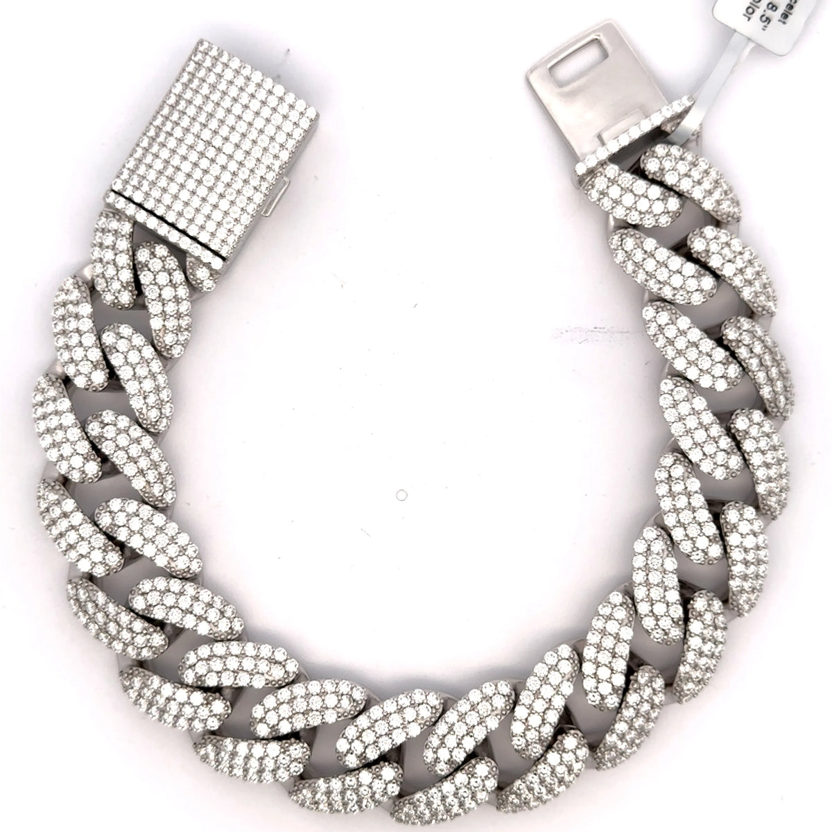 Hotshot 18mm Moissanite Miami Cuban Link Bracelet 925 Sterling Silver VVS Iced Out Clasp