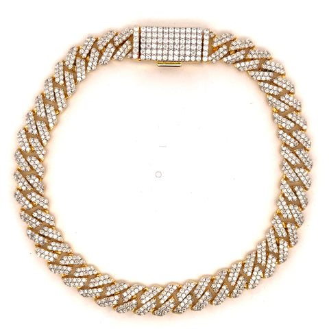 Opulent 8mm Moissanite Miami Cuban Link Bracelet Two-Tone Gold Plated 925 Silver VVS
