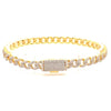 Wizard 3.97 CTW Two-Tone Moissanite Miami Cuban Link Bracelet 6mm Gold Plated VVS