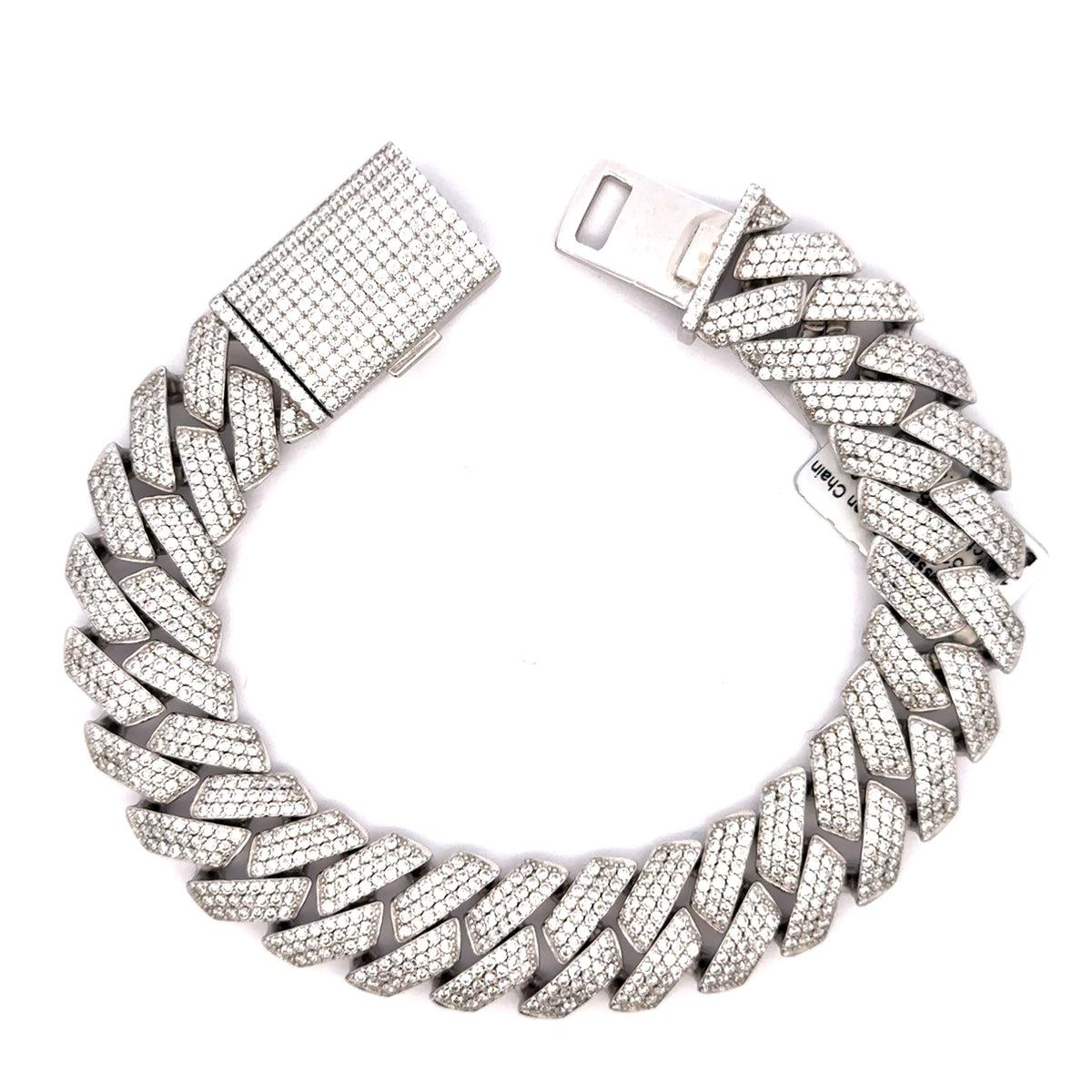Ivich 14mm Iced Out Moissanite Miami Cuban Link Bracelet 925 Sterling Silver VVS
