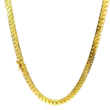 Cerys 5mm Baguette Moissanite Tennis Necklace - Yellow Gold Plated 925 Silver Chain