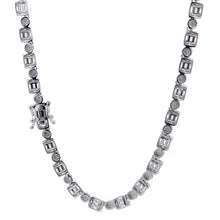 Orin 5mm VVS Moissanite Diamond Tennis Necklace - 925 Sterling Silver Rhodium Plated Chain