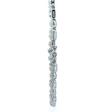 Riven 7mm Alternating Baguette & Round Moissanite Tennis Necklace - 925 Silver Rhodium Chain