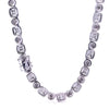 Asvara 7mm Alternating Emerald & Round Moissanite Tennis Necklace - 925 Silver Rhodium Chain