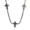 Xyris 3mm Moissanite Tennis Chain with Triple Cross Pendants – 925 Sterling Silver Iced Out Hip Hop Necklace