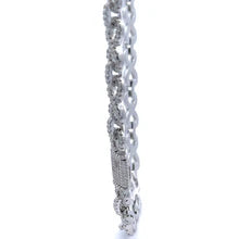 Jareth 12mm Infinity Link Moissanite Tennis Necklace - 925 Sterling Silver Rhodium Chain