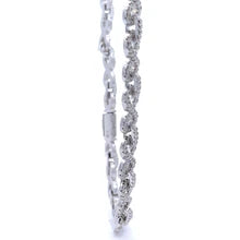 Icarus 8mm Infinity Twist Moissanite Tennis Necklace - 925 Sterling Silver Rhodium Chain