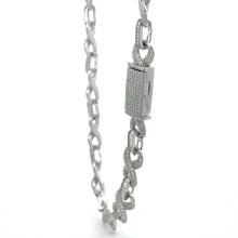 Dathir 10mm Infinity Link Moissanite Necklace - 925 Sterling Silver Rhodium Plated Chain