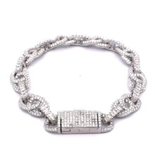 Dravik 8.59 CTW Iced Out Moissanite Mariner Link Bracelet 10mm Rhodium Plated VVS